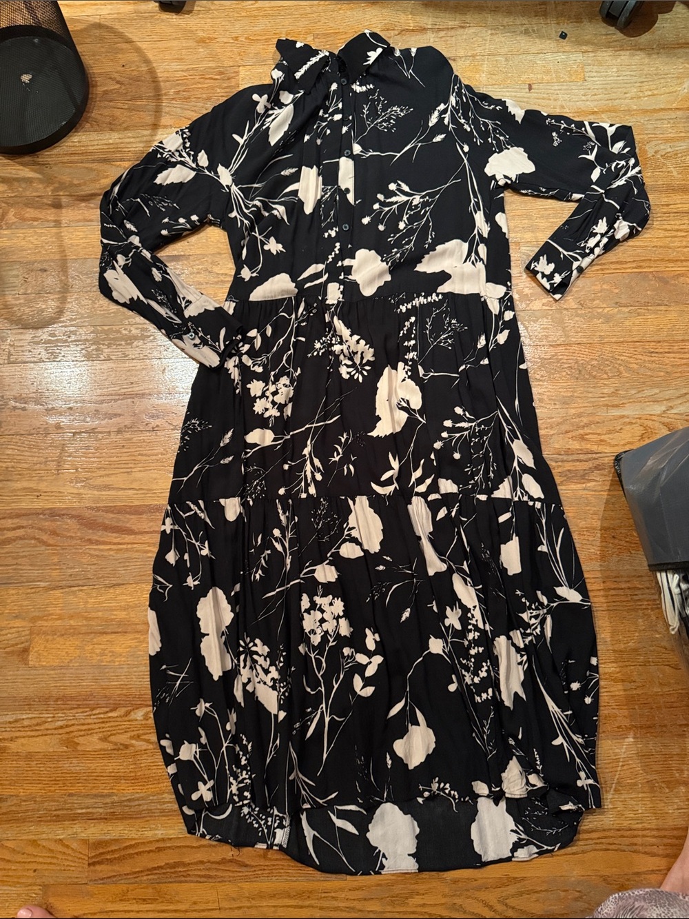 H&M Black and White Floral Maxi Dress